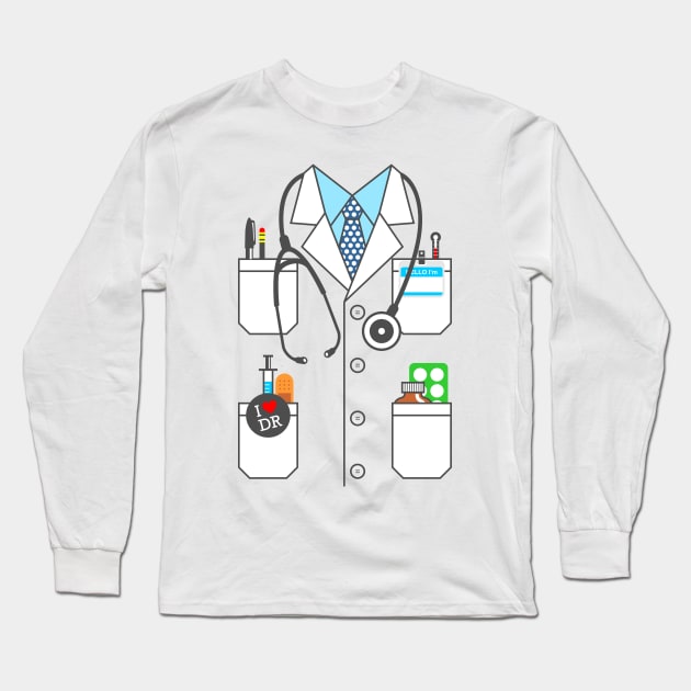 Doctor Costume Lab Coat Cosplay Long Sleeve T-Shirt by teevisionshop